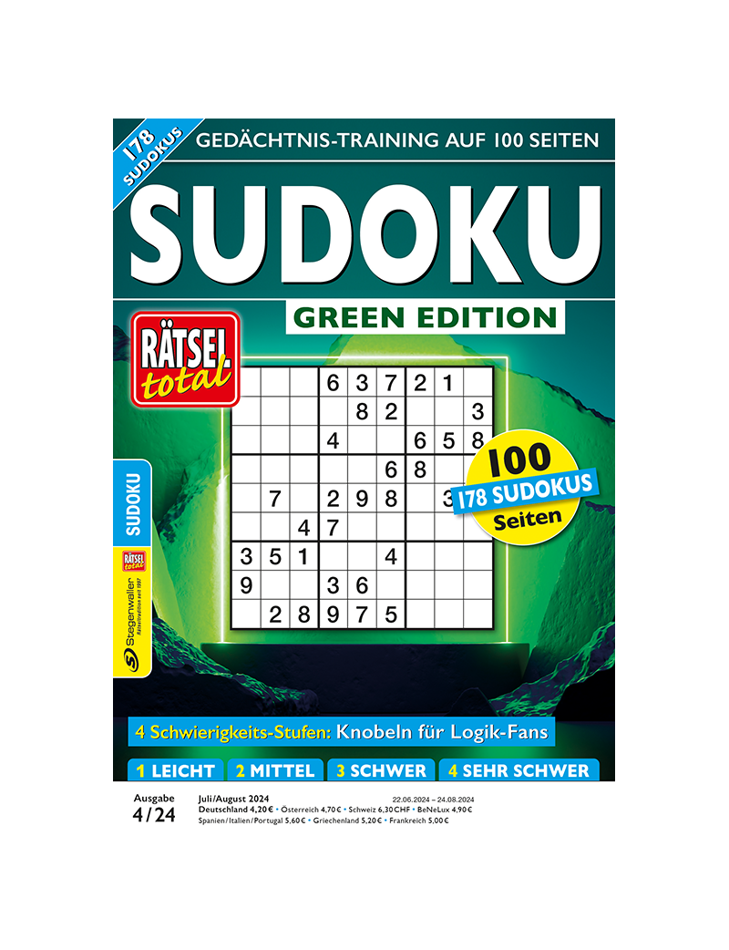 Rätsel total - Sudoku Green Edition 4/24